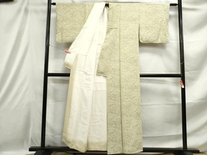 平和屋着物■上質な小紋 流水草花文 正絹 逸品 DABE0923qa