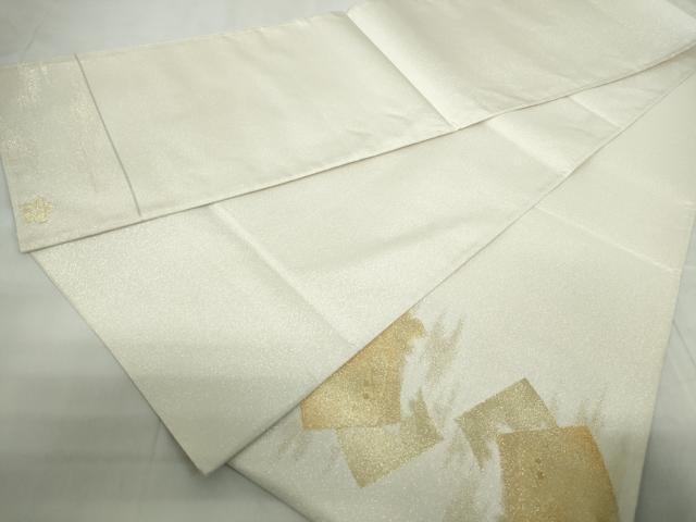 平和屋着物◎太鼓柄袋帯　重ね地紙雲文　金銀糸　正絹　逸品　DABE0955qa
