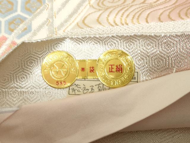 平和屋着物◎西陣　六通柄袋帯　唐織　エ霞花鳥丸文　金銀糸　証紙付き　正絹　逸品　DABE0962qa