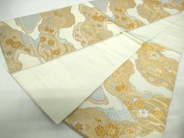 平和屋着物◎六通柄 本袋帯 道長花文 金銀糸 正絹 逸品 DABE0978qa