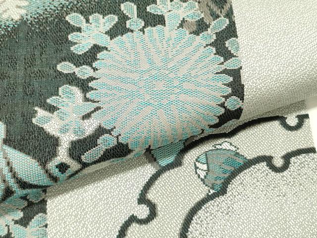 平和屋着物●九寸開き名古屋帯　雪輪花文　正絹　逸品　DABE1001op 平和屋着物○九寸開き名古屋帯 雪輪花文 正絹 逸品 DABE1001op