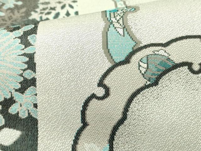 平和屋着物●九寸開き名古屋帯　雪輪花文　正絹　逸品　DABE1001op 平和屋着物○九寸開き名古屋帯 雪輪花文 正絹 逸品 DABE1001opの通販