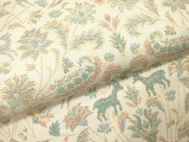 平和屋着物●織物一筋名門　織悦　全通柄　本袋帯　動物花文　金糸　正絹　逸品　DABE1014op