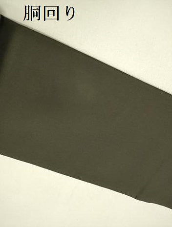 平和屋着物●塩瀬　九寸名古屋帯　舞葉文　ろうけつ染め　黒地　銀彩　正絹　逸品　DABE1018op