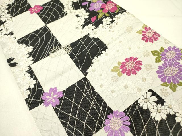 平和屋着物●六通柄袋帯　唐織　舞桜　金糸　ラメ糸　正絹　逸品　DABE1026op
