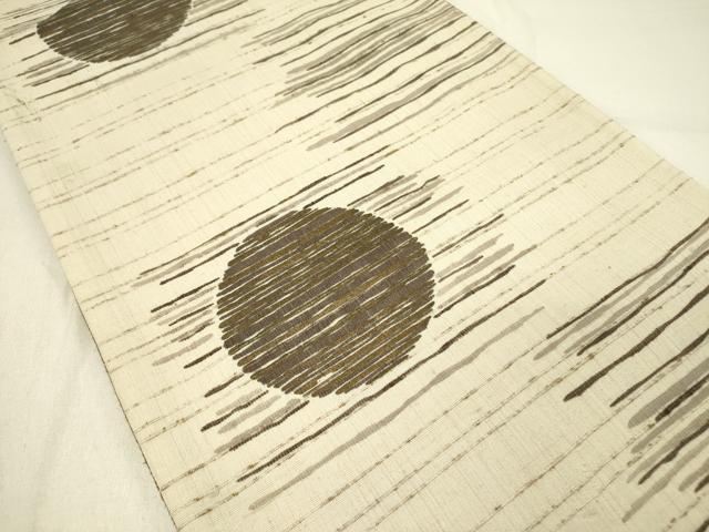 平和屋着物●全通柄袋帯　ぜんまい紬　丸文　金彩　正絹　逸品　DABE1039op 平和屋着物○全通柄袋帯 ぜんまい紬 丸文 金彩 正絹 逸品 DABE1039opの