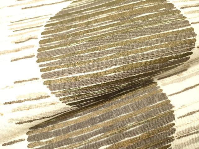 平和屋着物●全通柄袋帯　ぜんまい紬　丸文　金彩　正絹　逸品　DABE1039op