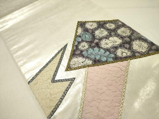 平和屋着物○太鼓柄袋帯 ふくれ織 舞花 切嵌 金糸 正絹 逸品 DABE1040op