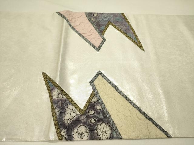 平和屋着物○太鼓柄袋帯 ふくれ織 舞花 切嵌 金糸 正絹 逸品 DABE1040op