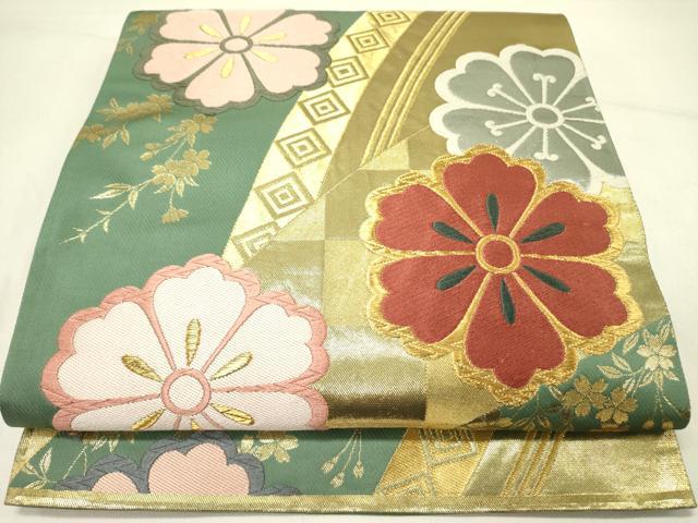 平和屋着物○全通柄袋帯 唐織 舞桜 金銀糸 正絹 逸品 DABE1041op 平和屋着物○全通柄袋帯 唐織 舞桜 金銀糸 正絹 逸品 DABE1041op