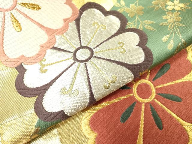 平和屋着物○全通柄袋帯 唐織 舞桜 金銀糸 正絹 逸品 DABE1041op 平和屋着物○全通柄袋帯 唐織 舞桜 金銀糸 正絹 逸品 DABE1041op