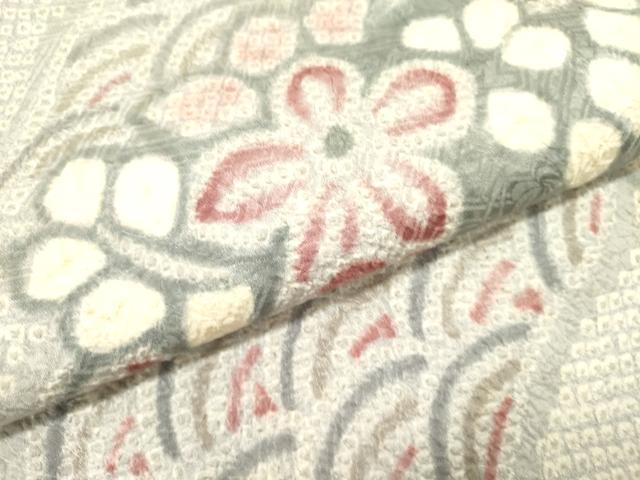 平和屋着物●名門　藤娘きぬたや・総絞り　創作　九寸名古屋帯　草花　正絹　逸品　DABE1043op