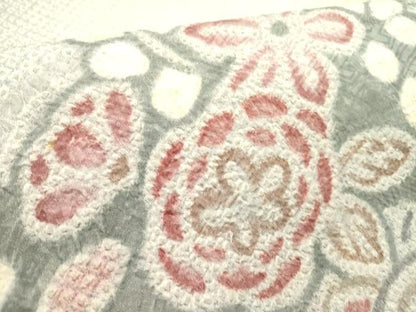 平和屋着物●名門　藤娘きぬたや・総絞り　創作　九寸名古屋帯　草花　正絹　逸品　DABE1043op
