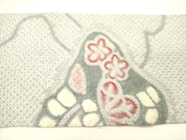 平和屋着物●名門　藤娘きぬたや・総絞り　創作　九寸名古屋帯　草花　正絹　逸品　DABE1043op 平和屋着物○名門 藤娘きぬたや・総絞り 創作 九寸名古屋帯 草花 正絹
