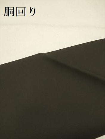平和屋着物●塩瀬　九寸名古屋帯　草花　ろうけつ染め　黒地　逸品　DABE1046op