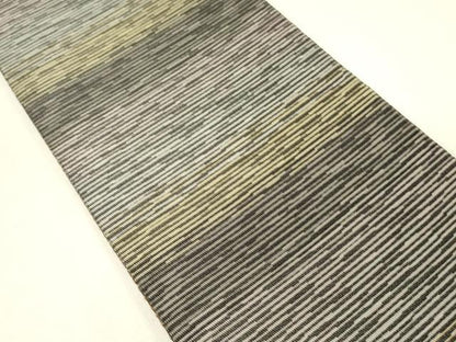 平和屋着物●両面　半幅帯　リボン織　抽象文様　正絹　逸品　DABE1051op