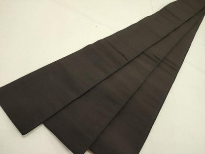 平和屋着物●男性　爪掻き本綴れ　角帯　憲法黒茶色　正絹　逸品　未使用　DABE1053op