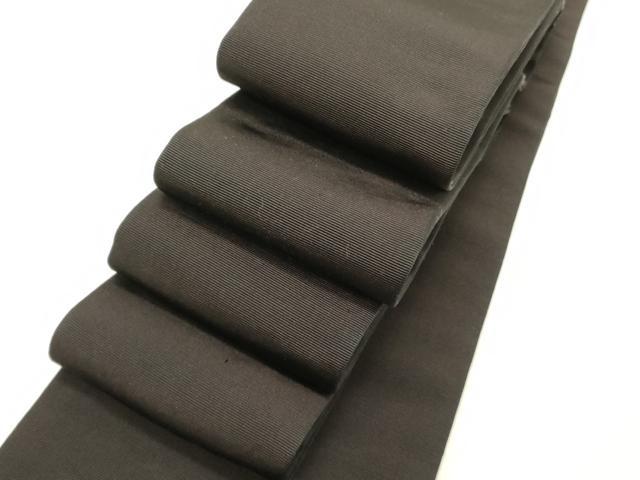 平和屋着物●男性　爪掻き本綴れ　角帯　憲法黒茶色　正絹　逸品　未使用　DABE1053op