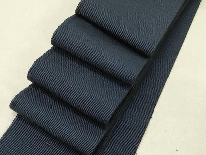 平和屋着物●男性　角帯　紬地　濃藍色　正絹　逸品　未使用　DABE1054op