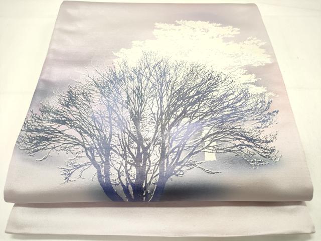 平和屋着物●日展作家　山本唯与志　レリーフ染　太鼓柄袋帯　風景文　引箔　正絹　逸品　DABE1060op