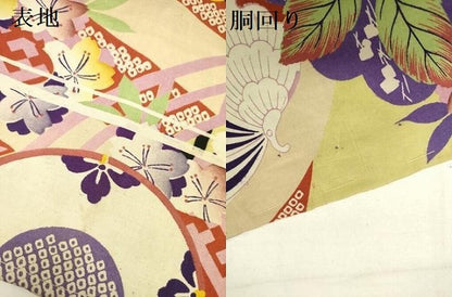 平和屋着物●アンティーク　大正ロマン　全通柄九寸名古屋帯　花丸文　正絹　逸品　DABE1066op