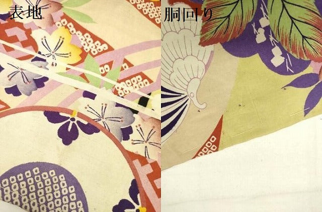 平和屋着物●アンティーク　大正ロマン　全通柄九寸名古屋帯　花丸文　正絹　逸品　DABE1066op