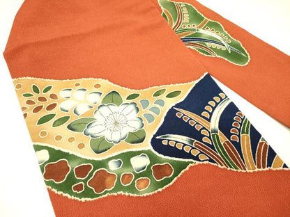 平和屋着物●九寸名古屋帯　辻が花　鬼しぼ縮緬　正絹　逸品　DABE1067op