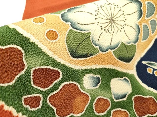 平和屋着物●九寸名古屋帯　辻が花　鬼しぼ縮緬　正絹　逸品　DABE1067op