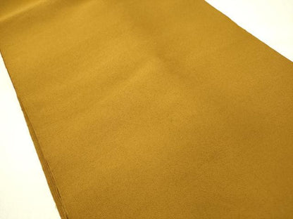 平和屋着物●爪掻き本綴れ　八寸名古屋帯　山吹茶色　正絹　逸品　DABE1070op