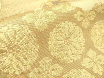 平和屋着物●西陣　川島織物　六通柄　本袋帯　菊笹文　金糸　正絹　逸品　DABE1072op
