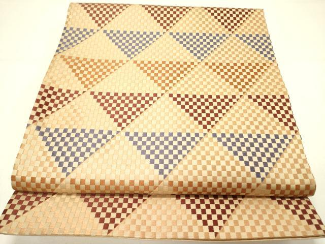 平和屋着物●西陣　川島織物　洗える最高級着物　＜英＞はなぶさ謹製　六通柄京袋帯　唐織　鱗文　たとう紙付き　DABE1076op