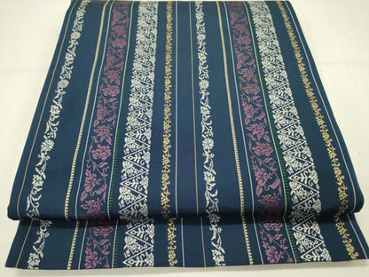 平和屋着物●本場筑前博多織　全通柄袋帯　花間道　三越扱い　正絹　逸品　DABE1079op