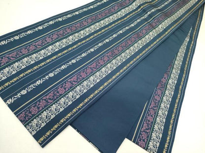 平和屋着物●本場筑前博多織　全通柄袋帯　花間道　三越扱い　正絹　逸品　DABE1079op