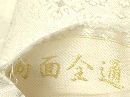 平和屋着物●両面　全通柄袋帯　唐織　草花　金銀糸　正絹　逸品　DABE1087op