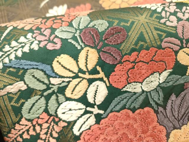平和屋着物●六通柄袋帯　唐織　花籠文　金糸　正絹　逸品　DABE1089op