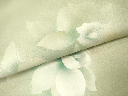 平和屋着物●塩瀬　九寸名古屋帯　草花　金銀彩　正絹　逸品　DABE1093op