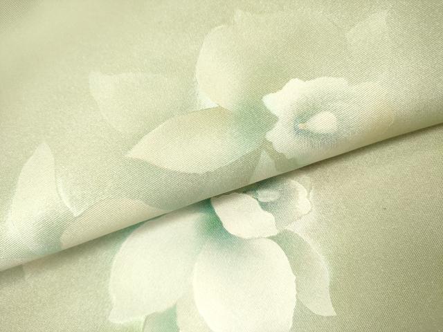 平和屋着物●塩瀬　九寸名古屋帯　草花　金銀彩　正絹　逸品　DABE1093op