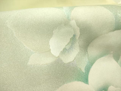 平和屋着物●塩瀬　九寸名古屋帯　草花　金銀彩　正絹　逸品　DABE1093op