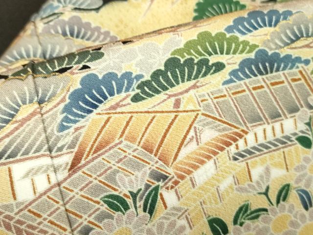 平和屋着物■豪華黒留袖　駒刺繍　風景花文　金彩　正絹　逸品　DABE1117op