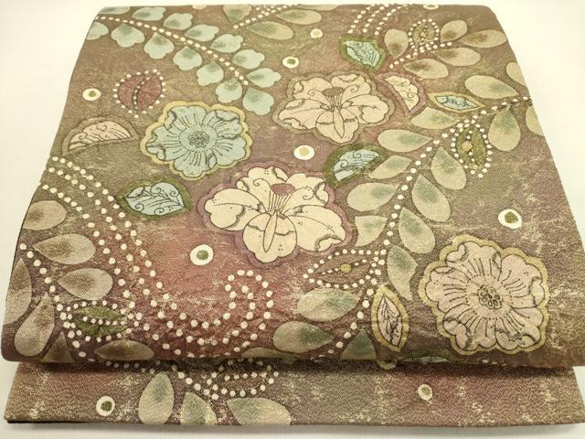 平和屋着物●太鼓柄袋帯　作家物　絞り　辻が花　金糸　正絹　逸品　DABE1163op