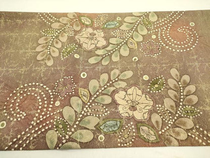 平和屋着物●太鼓柄袋帯　作家物　絞り　辻が花　金糸　正絹　逸品　DABE1163op