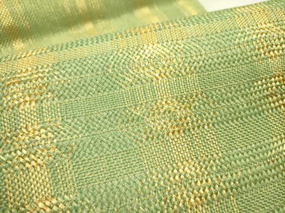 平和屋着物●ひなや工房　くむ・あむ・おる　伊豆蔵明彦　組織　太鼓柄袋帯　横段文　金糸　正絹　逸品　DABE1166op