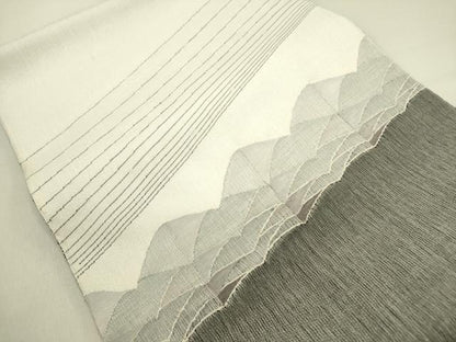 平和屋着物▽太鼓柄袋帯 スリーシーズン 春夏秋 すくい織 抽象文様 正絹 逸品 DABE1171op
