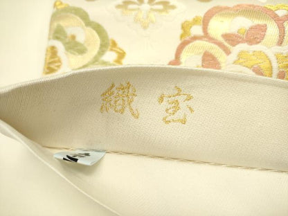 平和屋着物●六通柄袋帯　唐織　織宝　舞花　金糸　正絹　逸品　DABE1177op