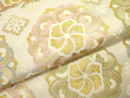平和屋着物●六通柄袋帯　唐織　織宝　舞花　金糸　正絹　逸品　DABE1177op