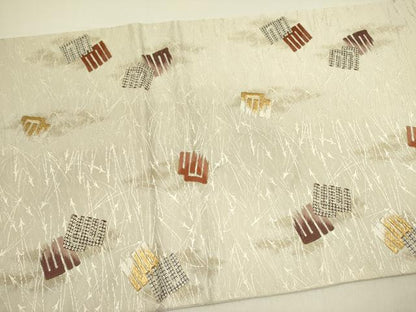 平和屋着物●太鼓柄袋帯　源氏香　松葉散らし　金糸　正絹　逸品　DABE1179op