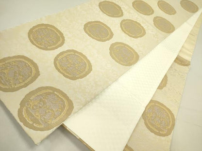 平和屋着物●　六通柄袋帯　花丸文　廣部商事謹製　反端付き　正絹　逸品　未使用　DABE1180op