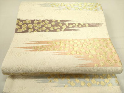 平和屋着物●六通柄袋帯　正倉院裂集　金糸　正絹　逸品　DABE1182op