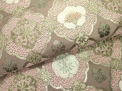 平和屋着物●両面　六通柄袋帯　花繋ぎ　金糸　正絹　逸品　未使用　DABE1184op