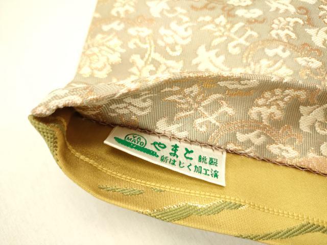 平和屋着物●両面　六通柄袋帯　切嵌　吉祥花唐草文　金糸　やまと誂製　正絹　逸品　未使用　DABE1193op